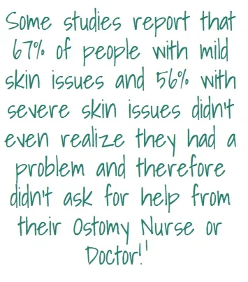 Een tekst eroverheen die zegt: "Sommige studies: 67% milde, 56% ernstige huidproblemen, niet op de hoogte. Ik heb geen hulp gezocht bij een dokter."