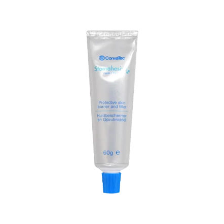 Stomahesive® Paste: Verbetert de afdichting van het opvangsysteem, vult oneffen gebieden op, gemakkelijk te verwijderen.