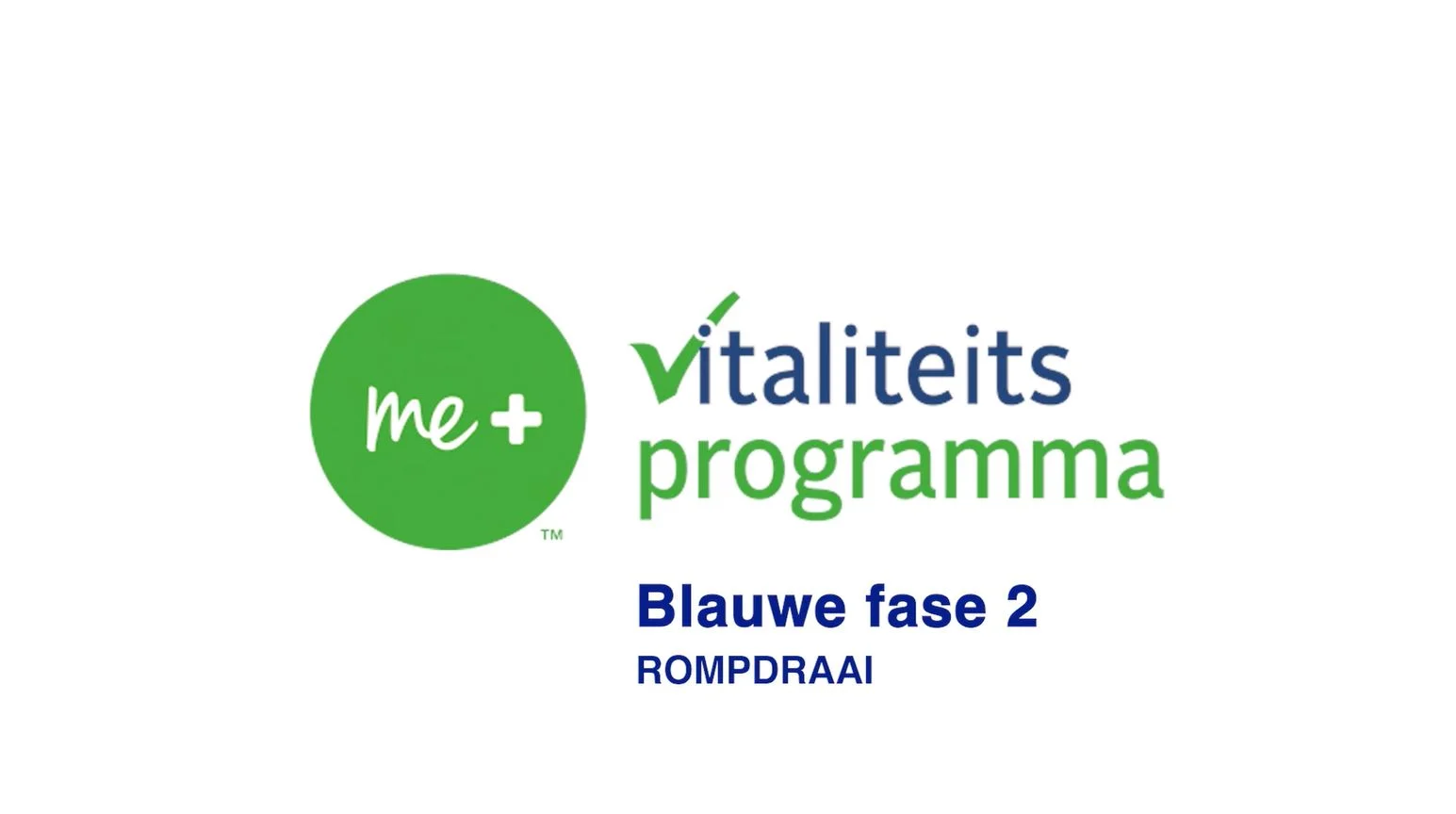 Blauw vak met witte tekst